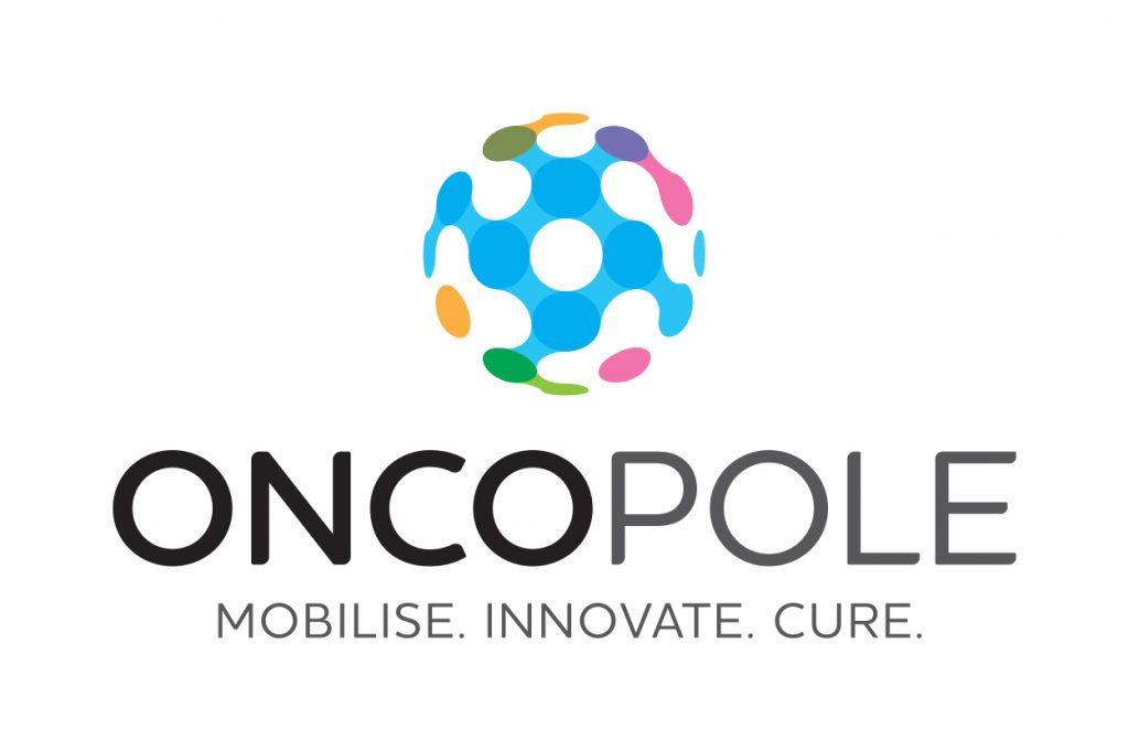 Logo Oncopole vertical avec slogan FR